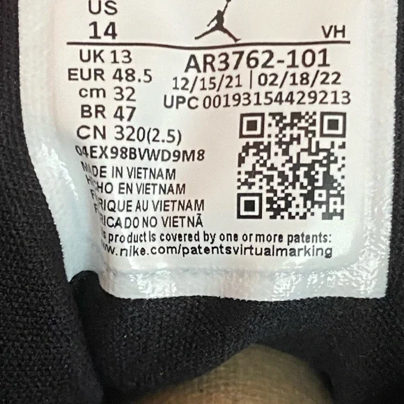 Nike Air Jordan Access White Black Sneakers AR3762-101 Shoes Size 14 NEW NO BOX - Picture 9 of 10